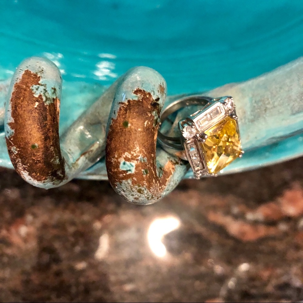 CITRINE AND S.SILVER NECKLACE & RING - Picture 3 of 5